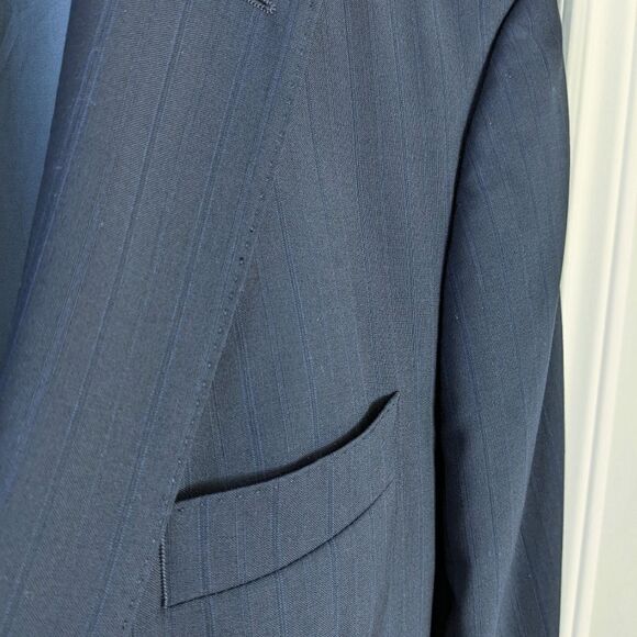 HUGO Boss Wool Suit Blazer Navy 100% Wool 44R US - Picture 13 of 15